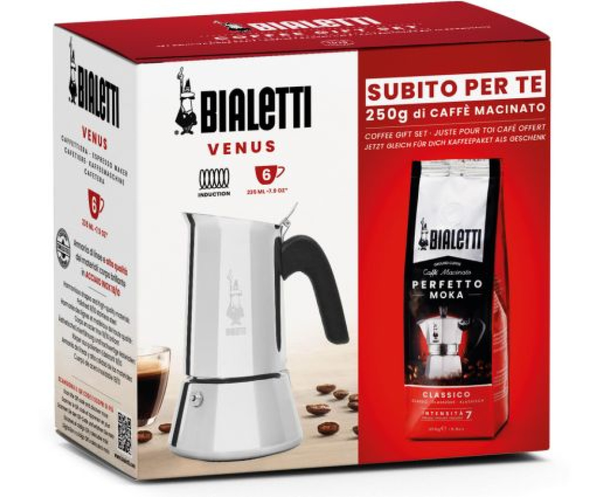 Комплект КАФЕВАРКА BIALETTI VENUS 6Ч+PERFETTO CLASSICO 250g
