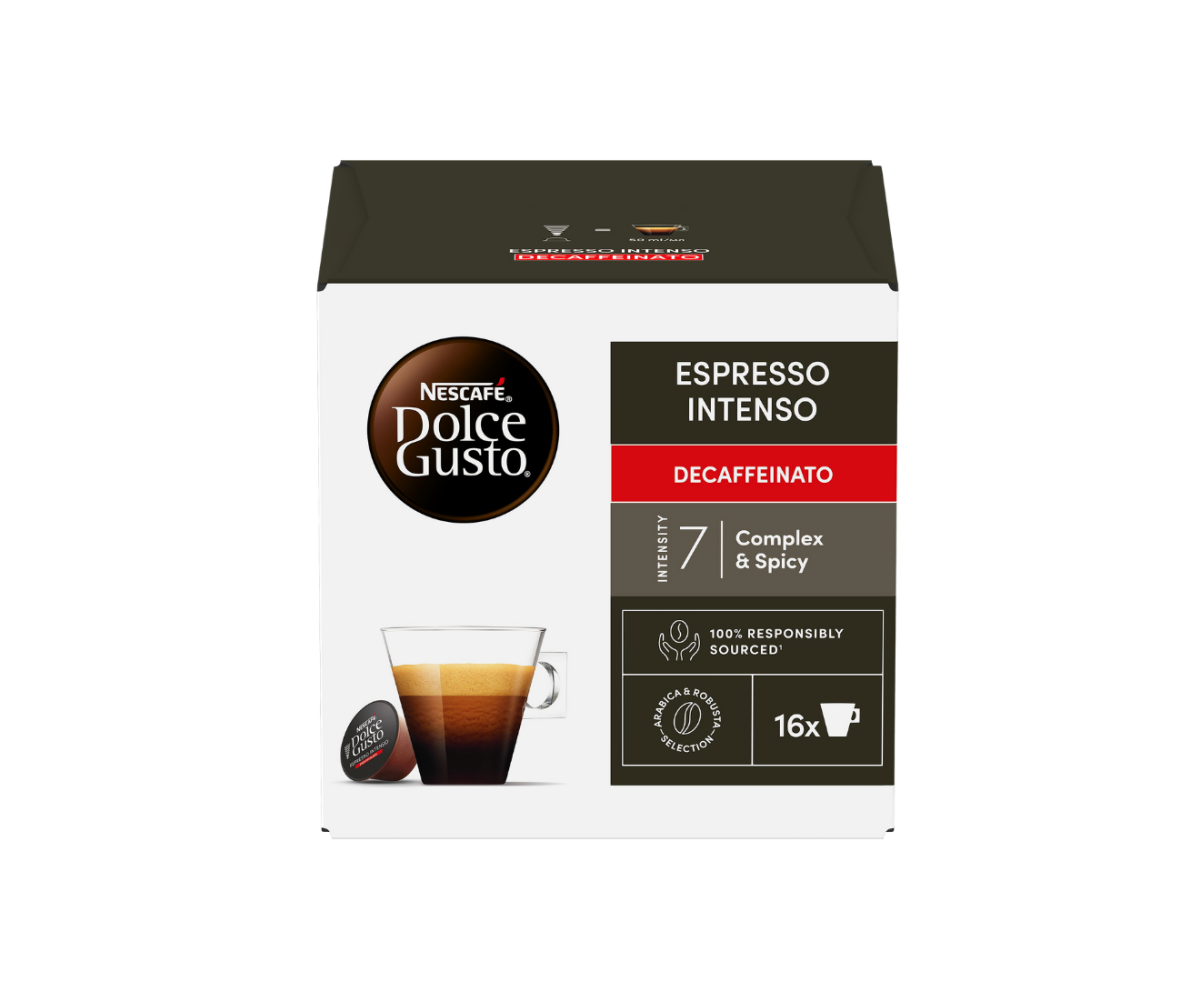 Nescafe Dolce Gusto Espresso Intenso Decaffeinato капсули Nescafe Dolce Gusto Espresso Intenso Decaffeinato капсули