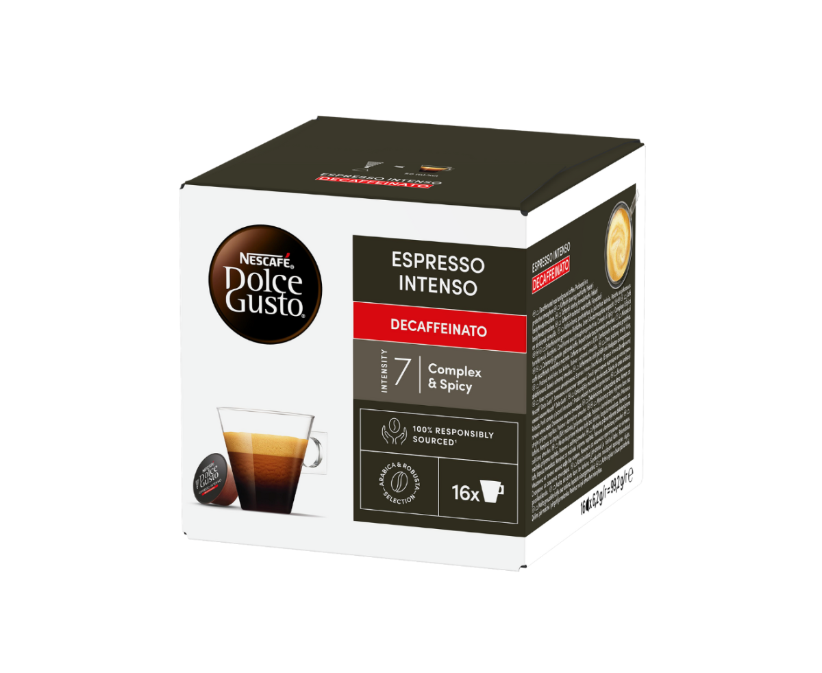 Nescafe Dolce Gusto Espresso Intenso Decaffeinato капсули Nescafe Dolce Gusto Espresso Intenso Decaffeinato капсули