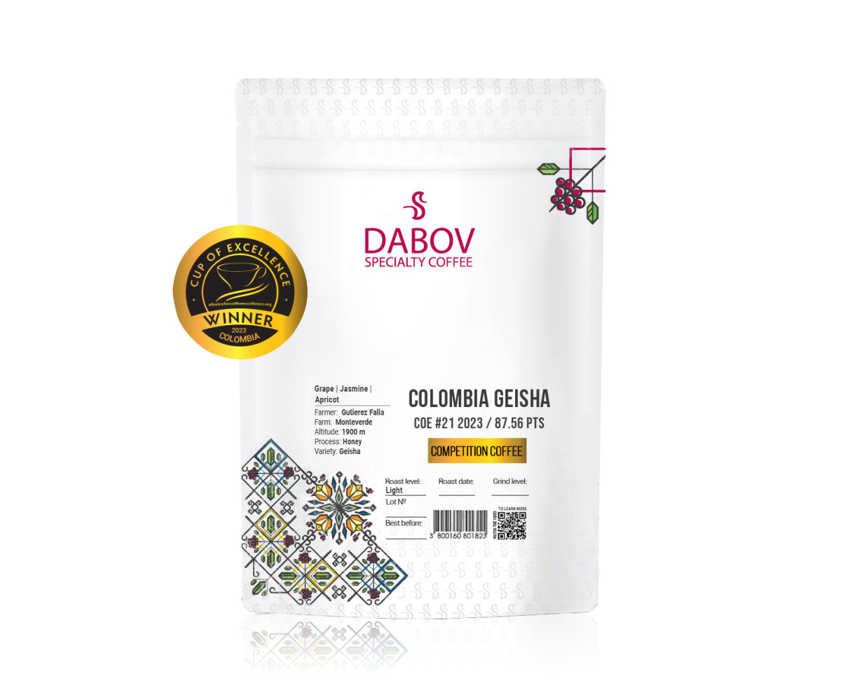 Спешълти кафе Колумбия Гейша COE #21 2023 DABOV Specialty Coffee 200.8гр