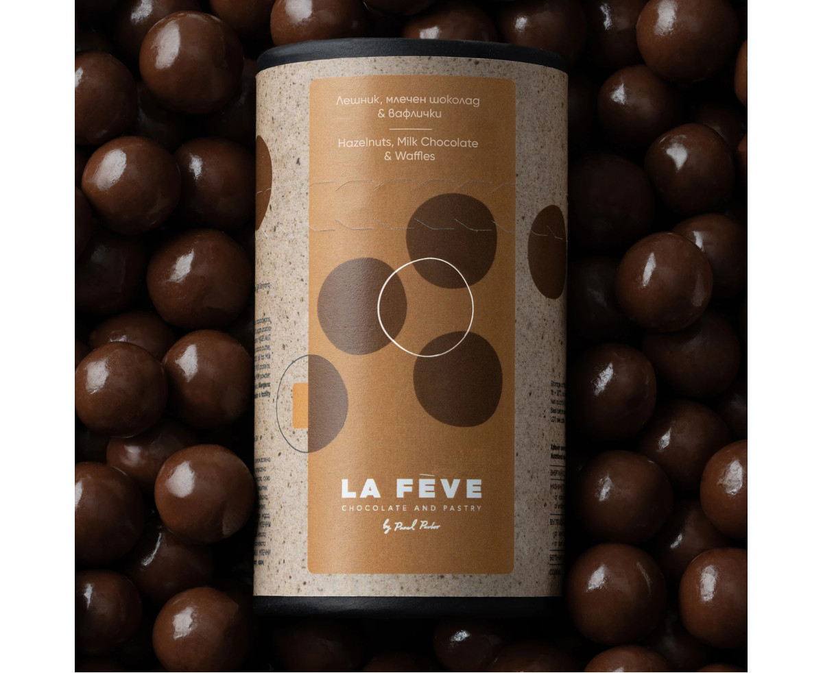 La Feve Hazelnuts, Milk Chocolate and Waffles Dragees