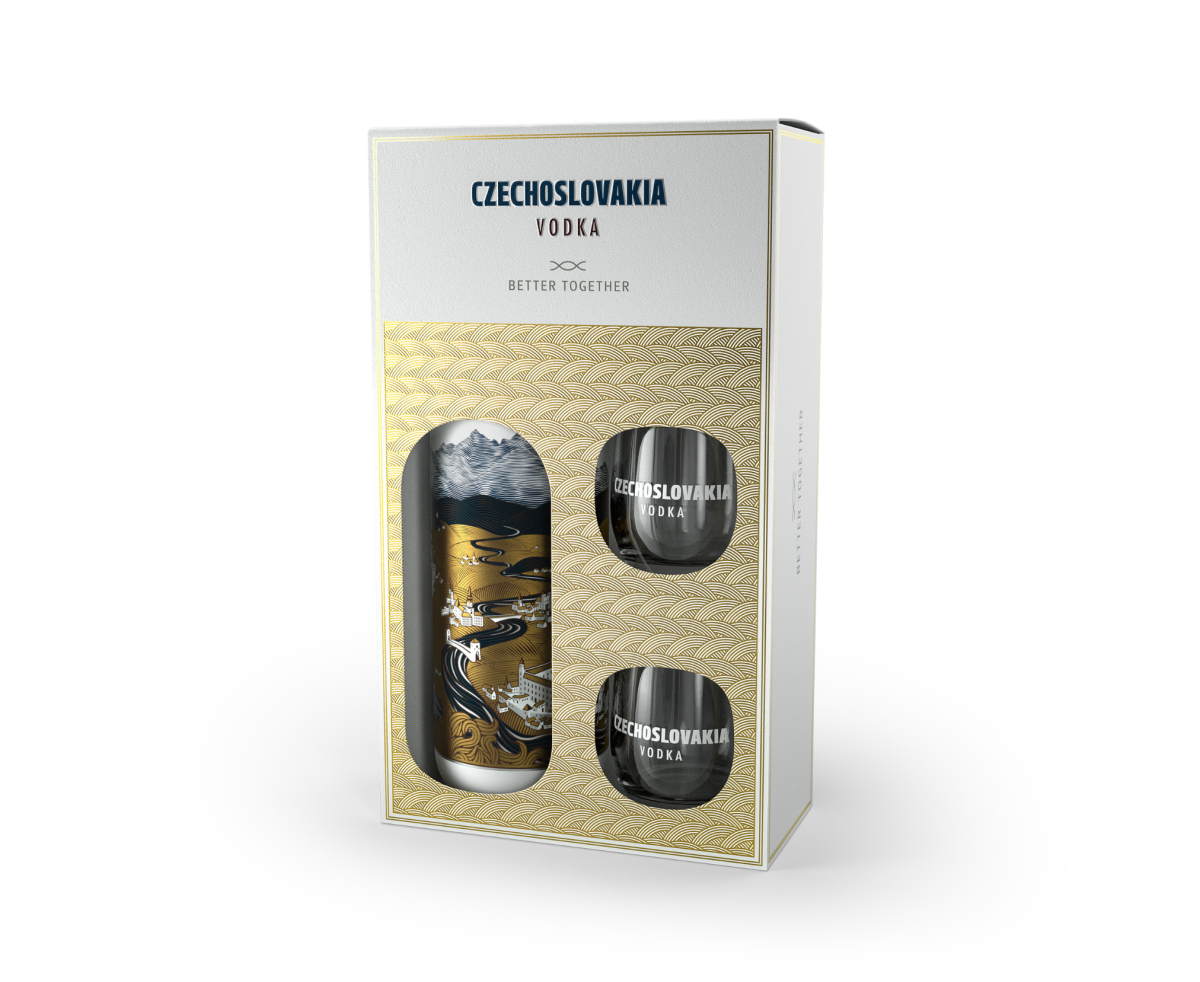 Tatratea Czechoslovakia водка, 700 ml  + 2 чаши