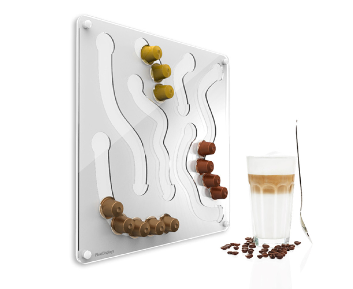 Стенен забавен диспенсер за Nespresso капсули - прозрачен