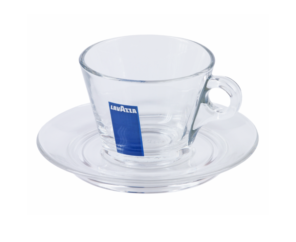 Lavazza Стъклена лунго чаша с чинийка