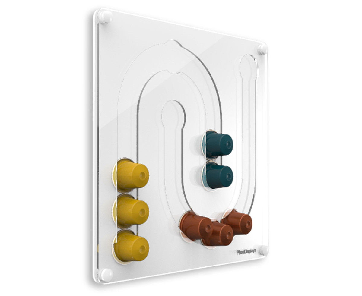 Стенен мини диспенсер Juhu за Nespresso капсули - бял