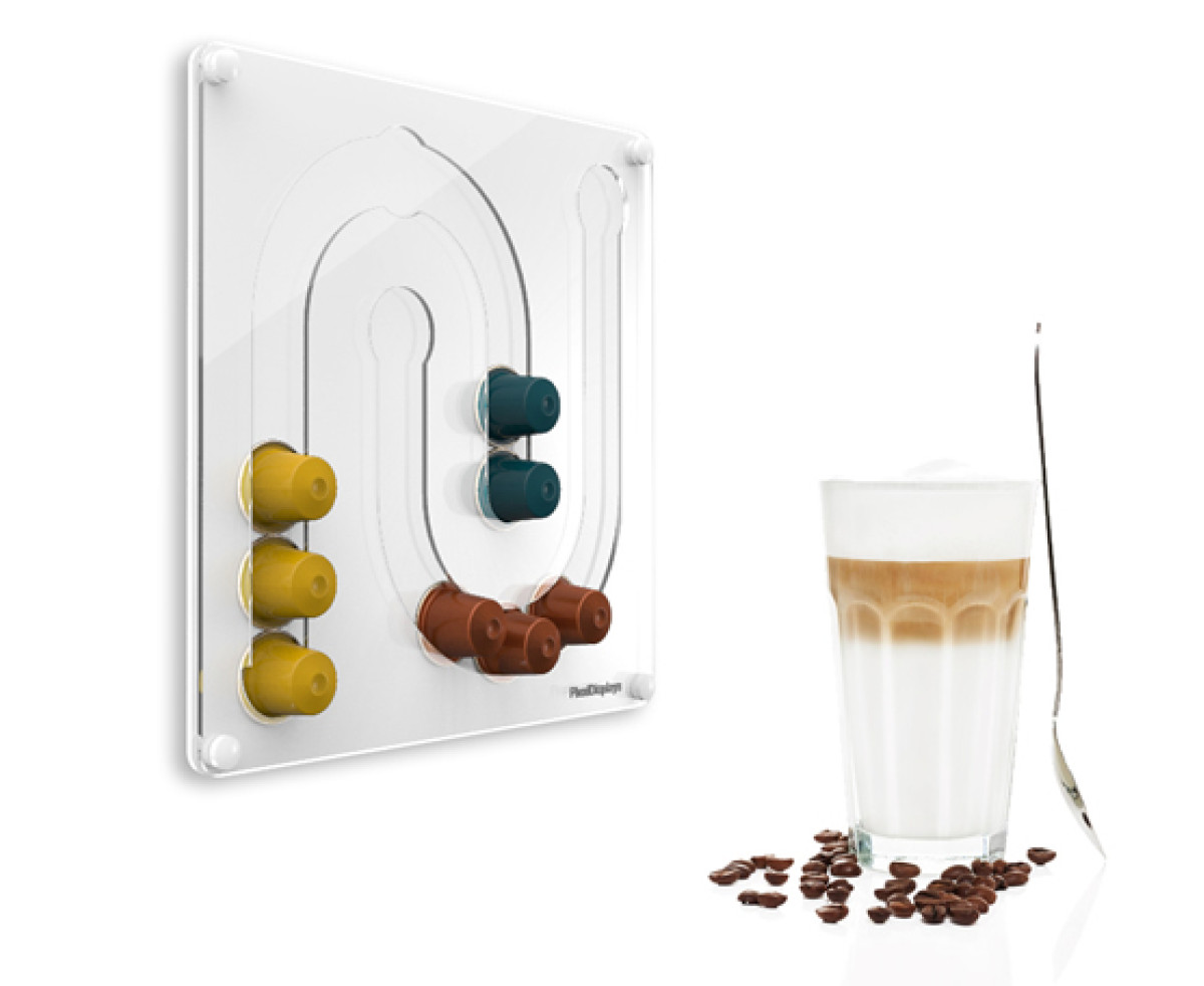 Стенен мини диспенсер Juhu за Nespresso капсули - бял