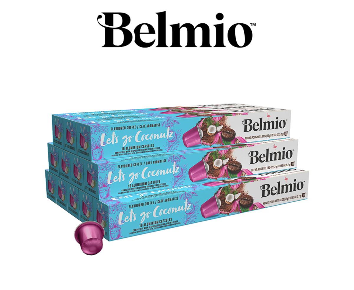Belmio ПРОМО ПАКЕТ Let's go Coconutz 120бр Nespresso съвместими капсули с вкус на Кокос