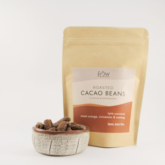 Flow Cacao Какаови зърна с портокал, канела и индийско орехче 100 гр