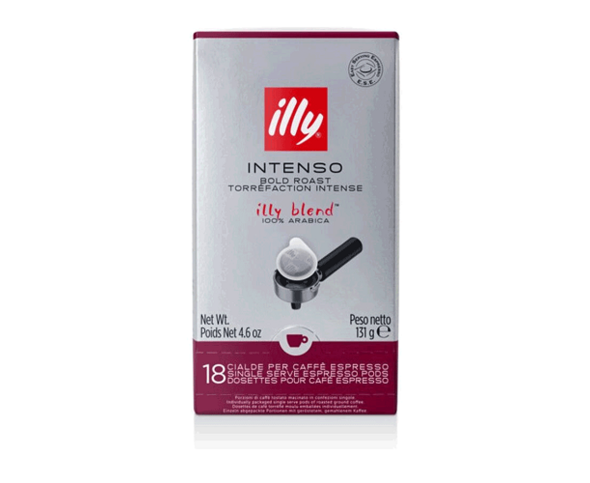 illy Intenso Roasted моно дози - 18 бр в кутия, e.s.e. падове illy Intenso Roasted моно дози - 18 бр в кутия, e.s.e. падове