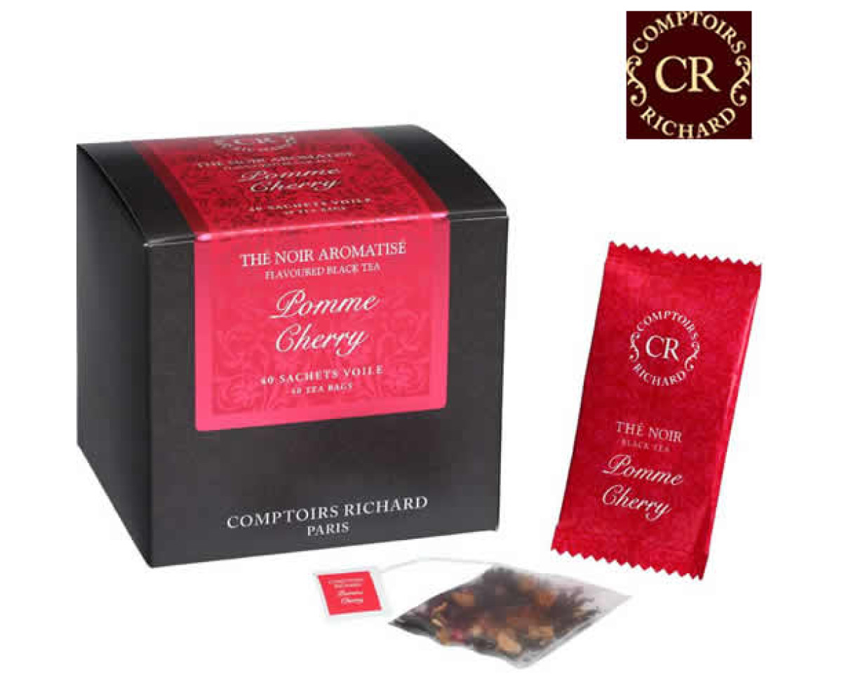Comptoirs Richard Pomme Cherry - 40бр сашета плодов черен чай ябълка и череша