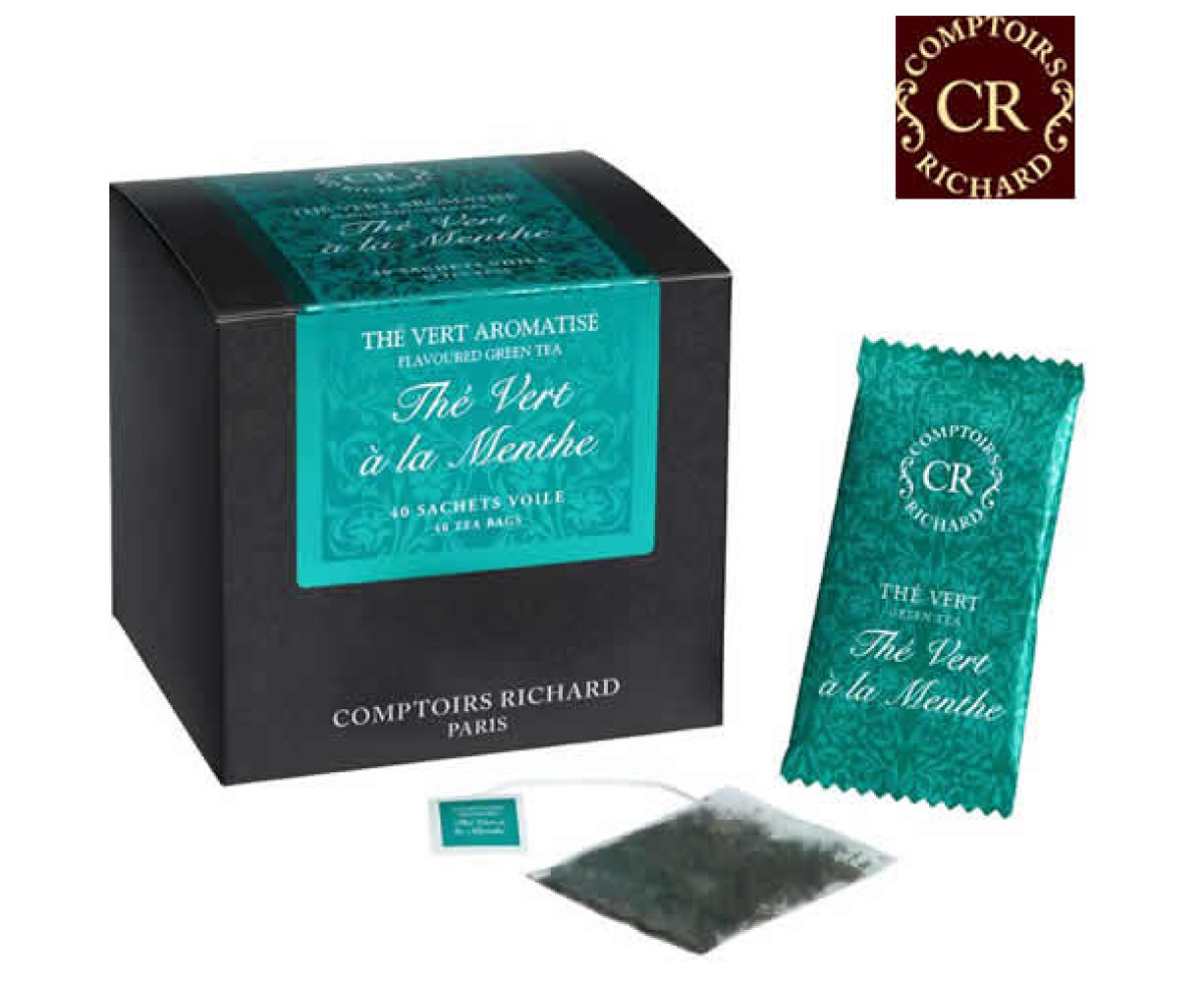 Comptoirs Richard Thé Vert à la Menthe - 40бр сашета  зелен чай мента