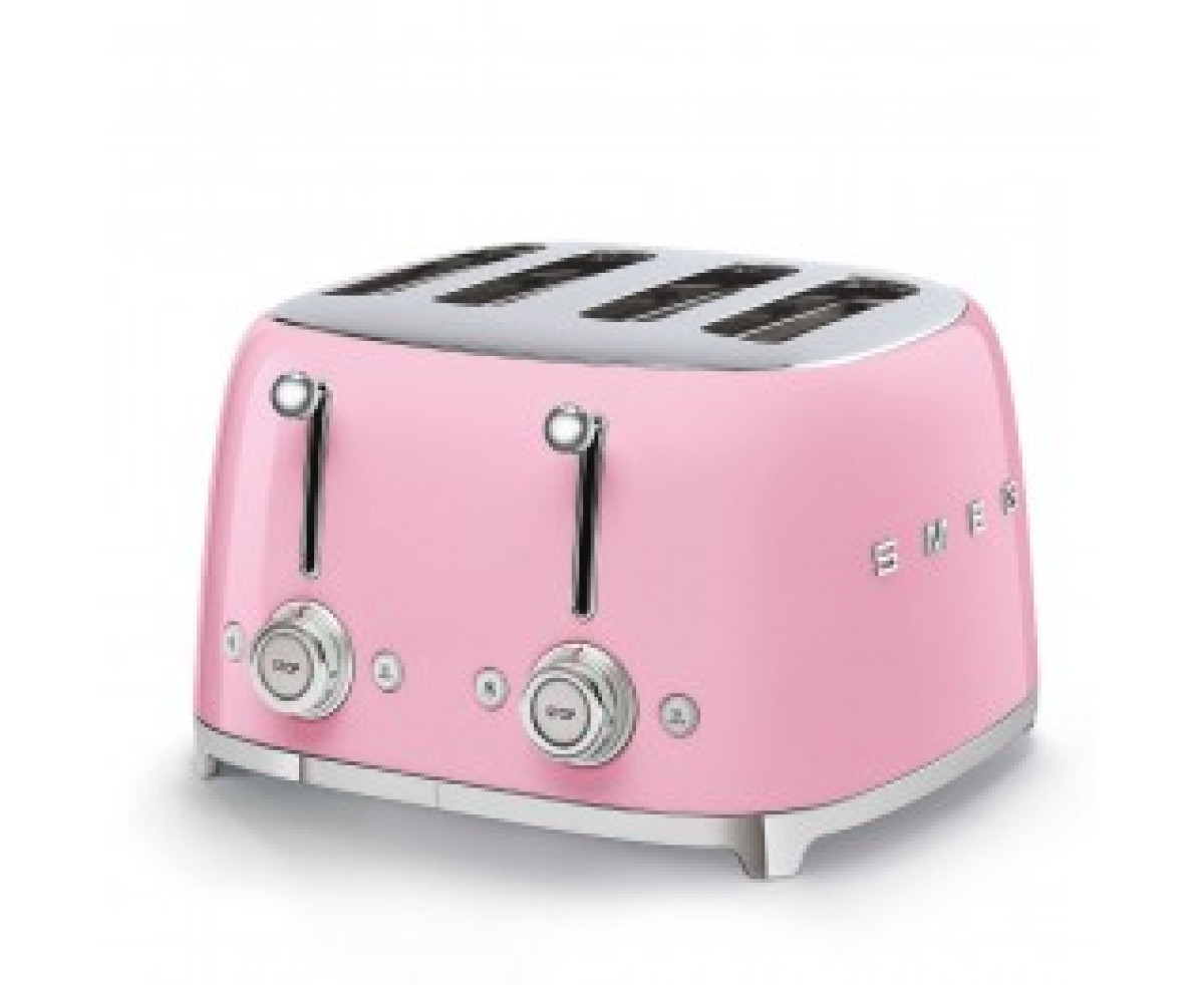 Smeg 50`s Style тостер 4 филии цвят розов