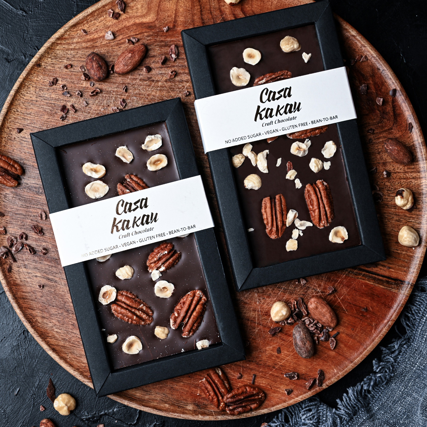 Casa Kakau шоколад от какаови зърна с Пекан и Лешници - Без захар | Шоколад и сладки | Вкусотийки |