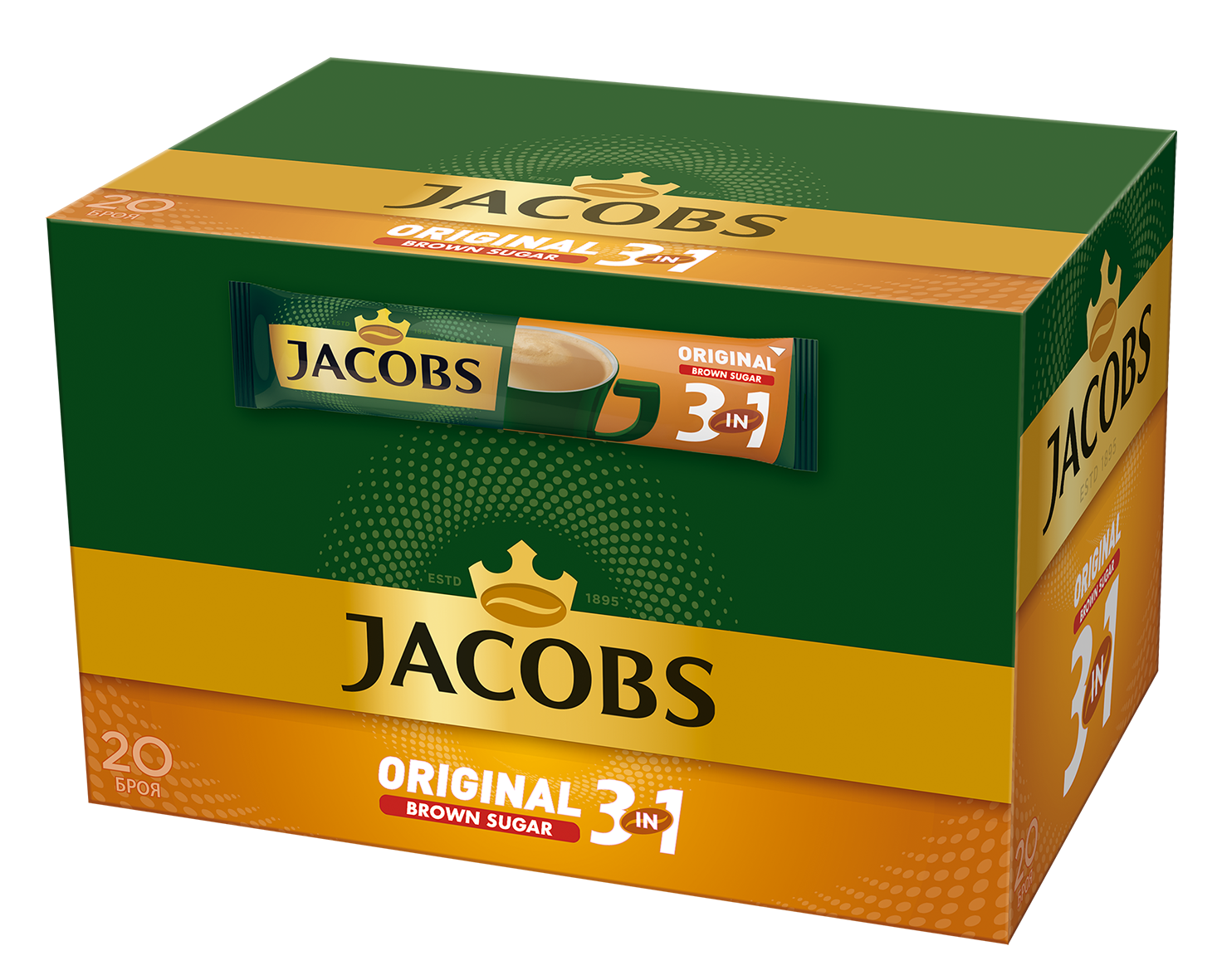 Jacobs 3в1 Original разтворимо кафе 20бр.