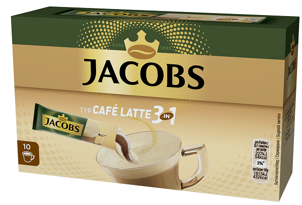 Jacobs 3в1 Cafe Latte разтворимо кафе 10бр