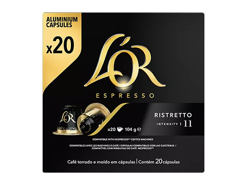  L'Or Ristretto Nespresso съвместими капсули 20бр | Виж всички | Nespresso compatible coffee capsules |