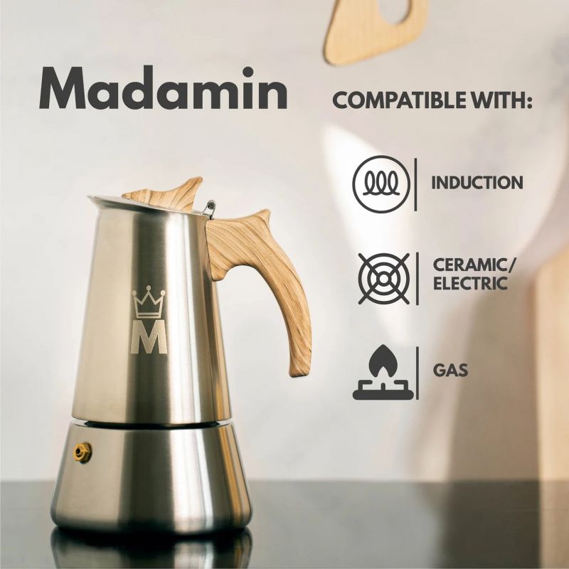 Кафеварка Madamin, Moka Pot, 4 чаши, Кафява дръжка | Кафеварки | Кафемашини |