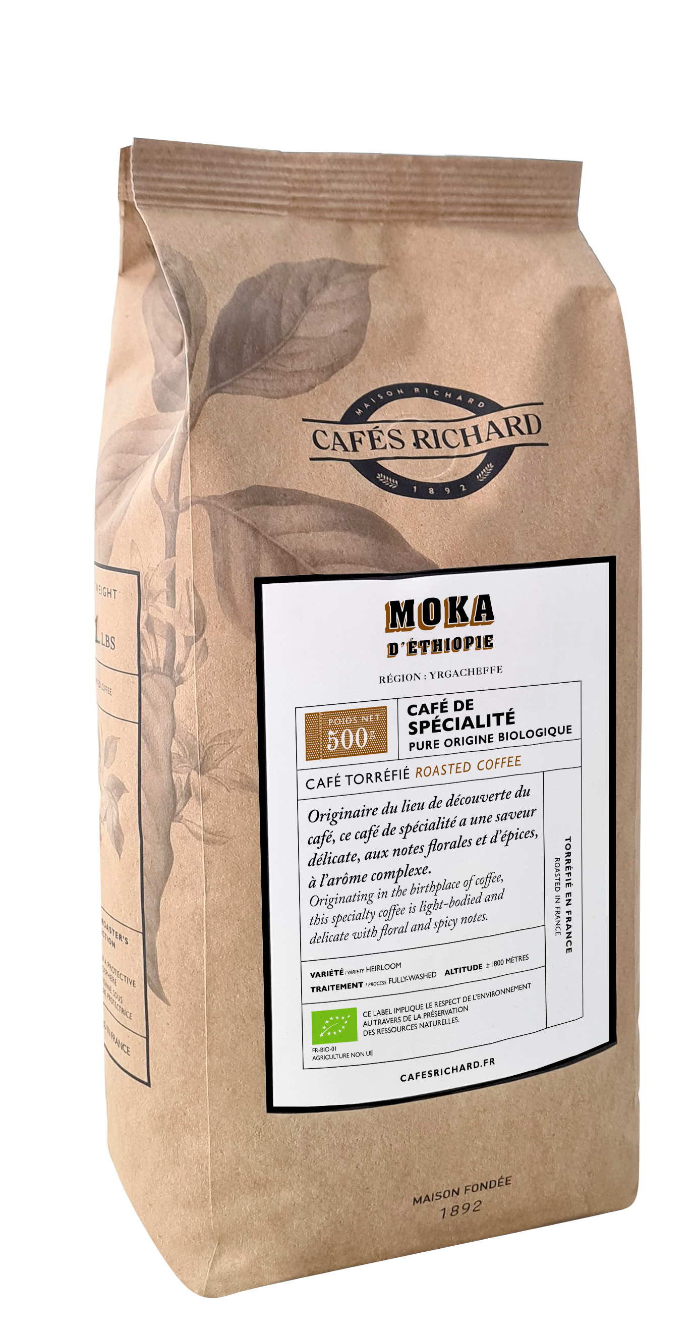 Cafés Richard Moka D'Ethiopie кафе на зърна 500 гр. | Кафе на зърна | Кафе |