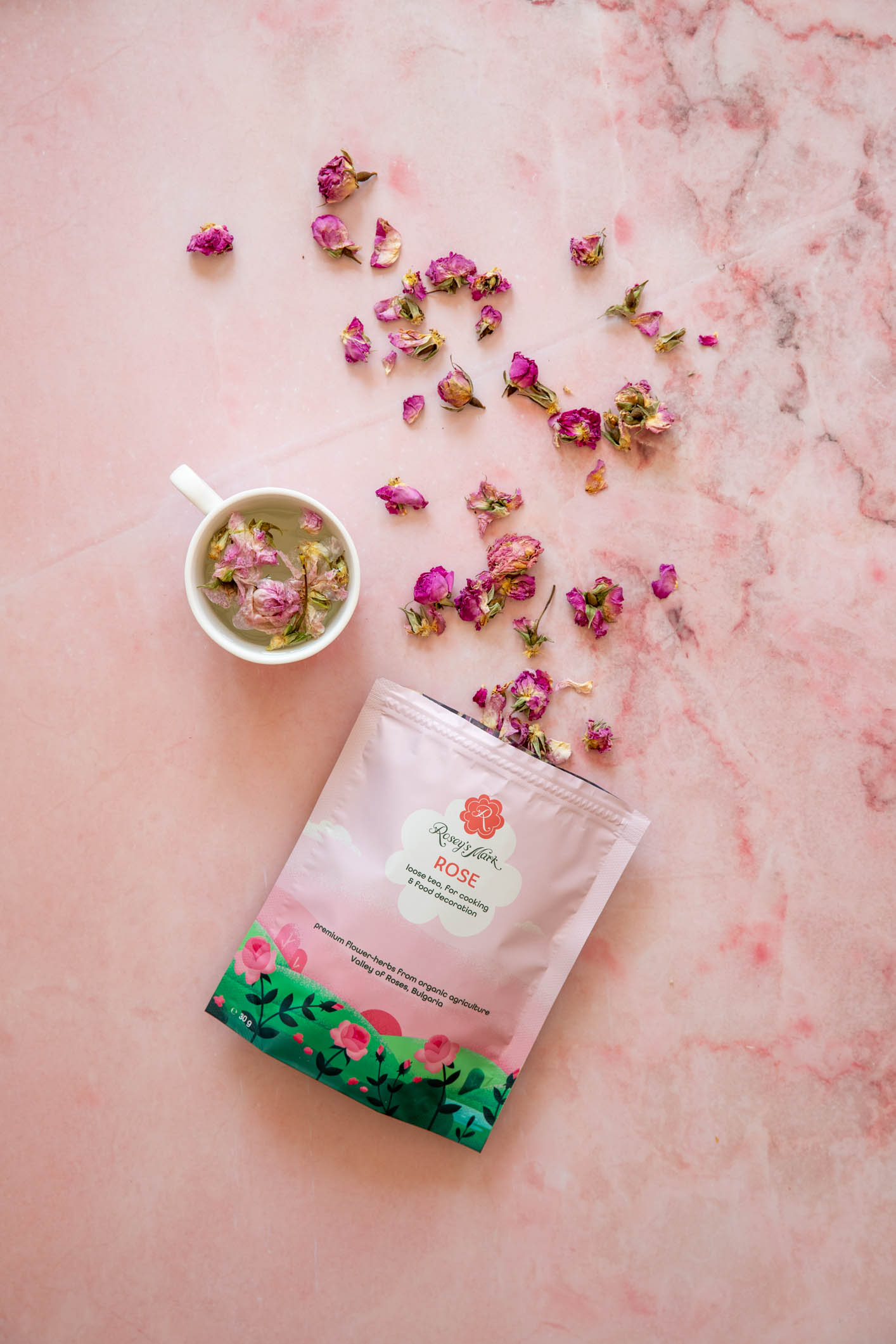 Rosey's Mark Роза насипен чай, за готвене и декорация на храна 30 гр