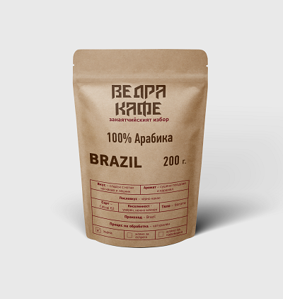 Ведра Кафе Brazil кафе на зърна 200гр