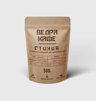 Ведра Кафе Стихия кафе на зърна 1кг + подарък захар