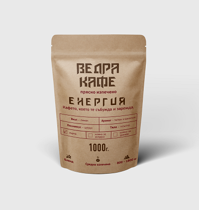 Ведра Кафе Енергия кафе на зърна 1кг + подарък захар