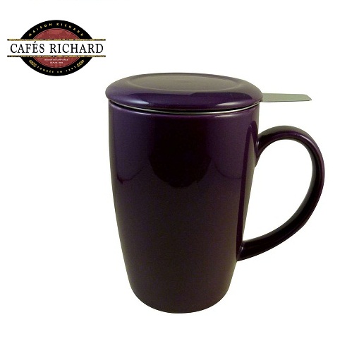 Cafes Richard - Керамична чаша за чай с цедка, лилава