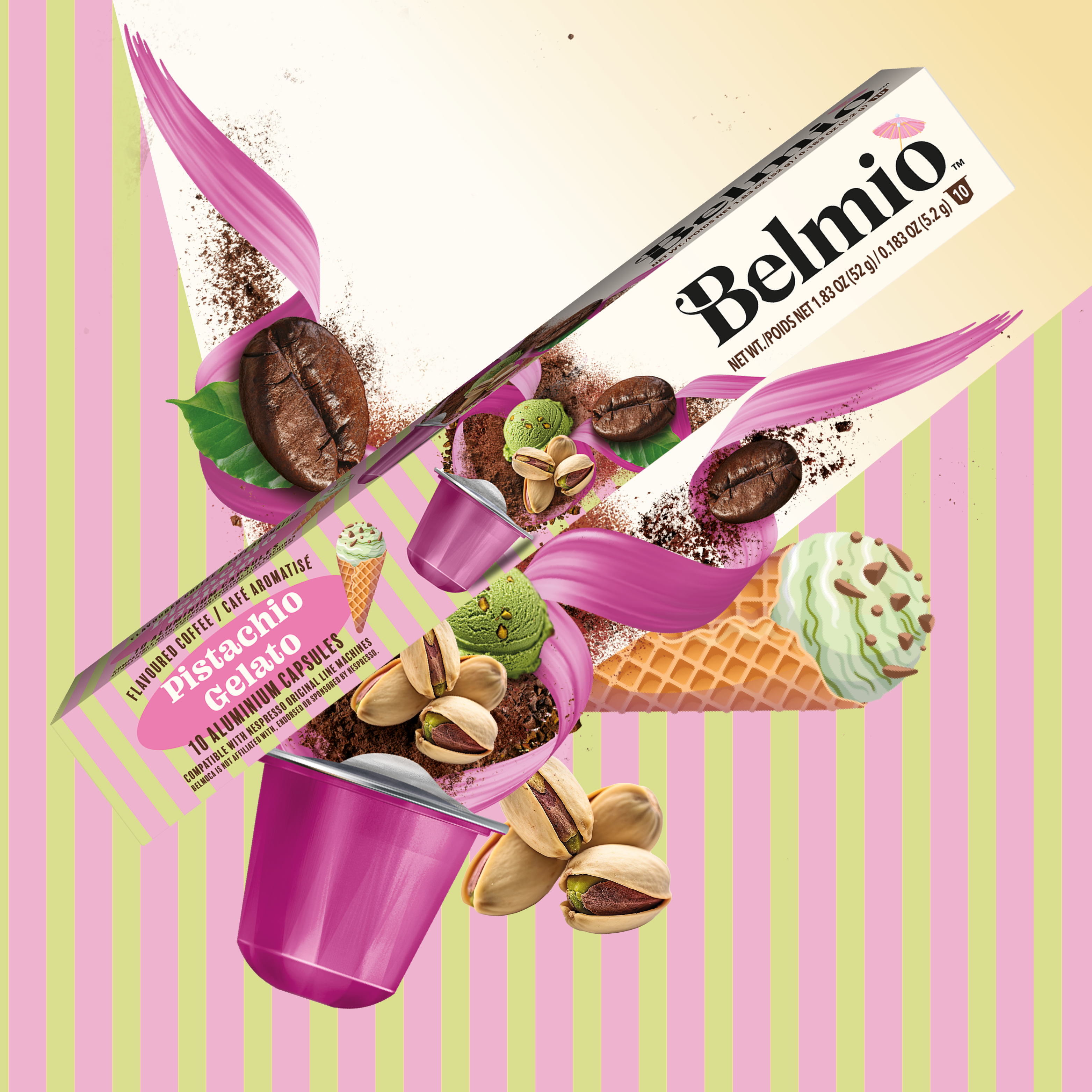 Belmio Pistachio Gelato 120бр Nespresso съвместими капсули | Nespresso съвместими | Кафе капсули |