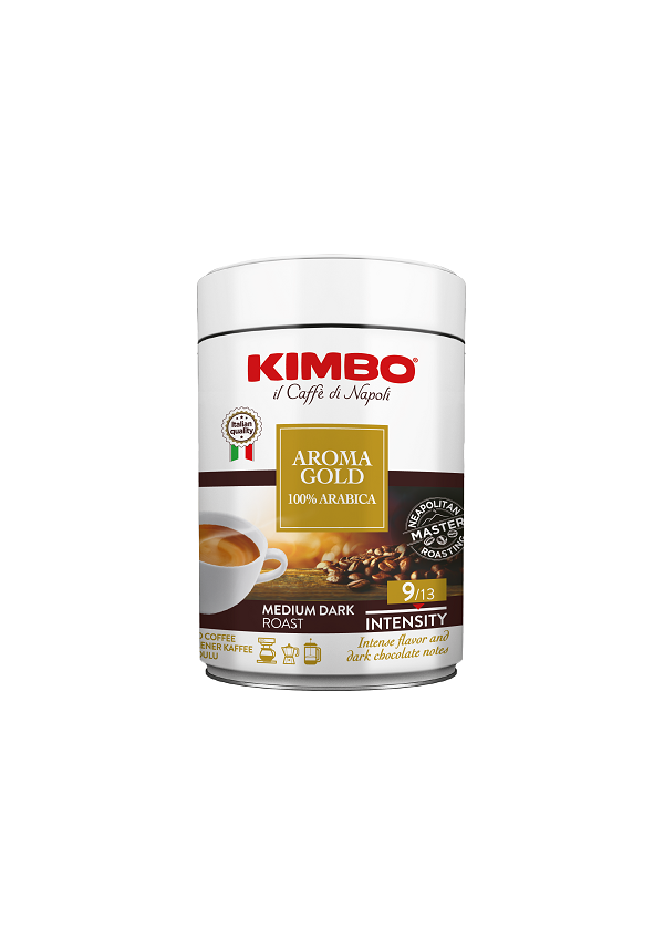 Kimbo Aroma Gold мляно кафе 250 гр, метална кутия