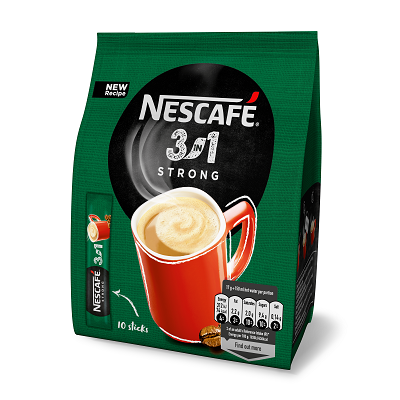 Nescafe 3 in 1 Strong инстантно кафе в плик, 10бр.