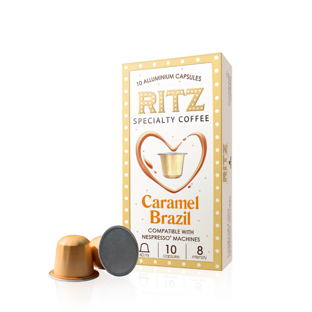 Ritz Спешълти кафе Бразилия с вкус на карамел 10бр Nespresso съвместими капсули | Nespresso съвместими | Кафе капсули |