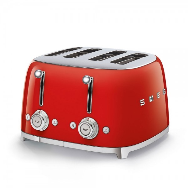 Smeg 50`s Style тостер 4 филии цвят червен